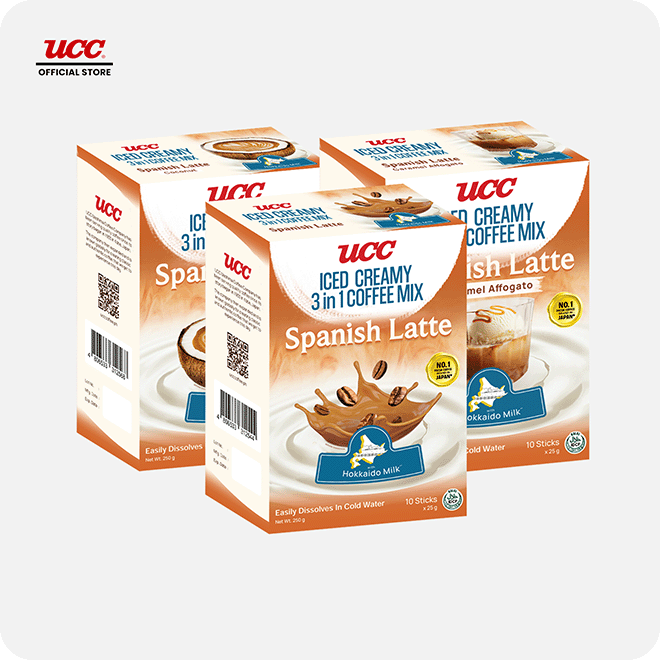 UCC Iced Creamy 3-in-1 Coffee Mix Spanish Latte Complete Collection