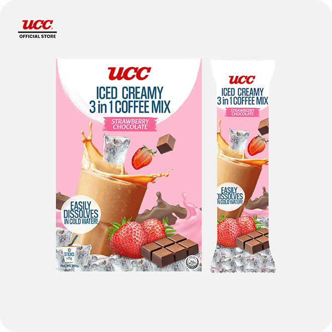 UCC Iced Creamy Fruity Strawberry Chocolate 3-in-1 Coffee Mix