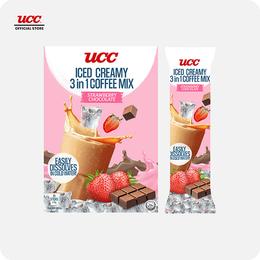 UCC Iced Creamy Fruity Strawberry Chocolate 3-in-1 Coffee Mix