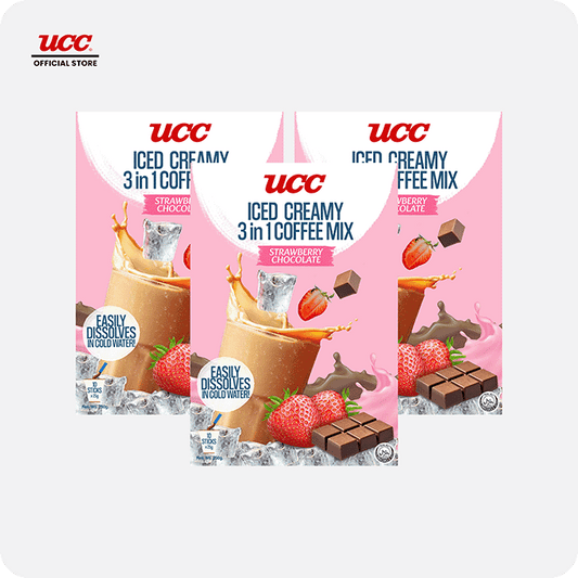 UCC Iced Creamy Fruity Strawberry Chocolate 3-in-1 (Bundle of 3)