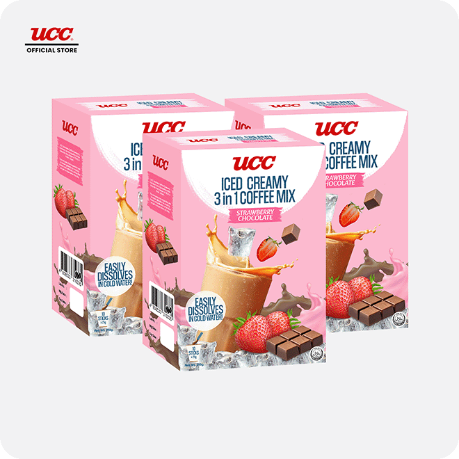 UCC Iced Creamy Fruity Strawberry Chocolate 3-in-1 (Bundle of 3)