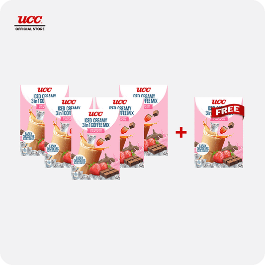UCC Iced Creamy Fruity Strawberry Chocolate 3-in-1 Coffee Mix Buy 5 Get 1 Free (Bundle of 6)