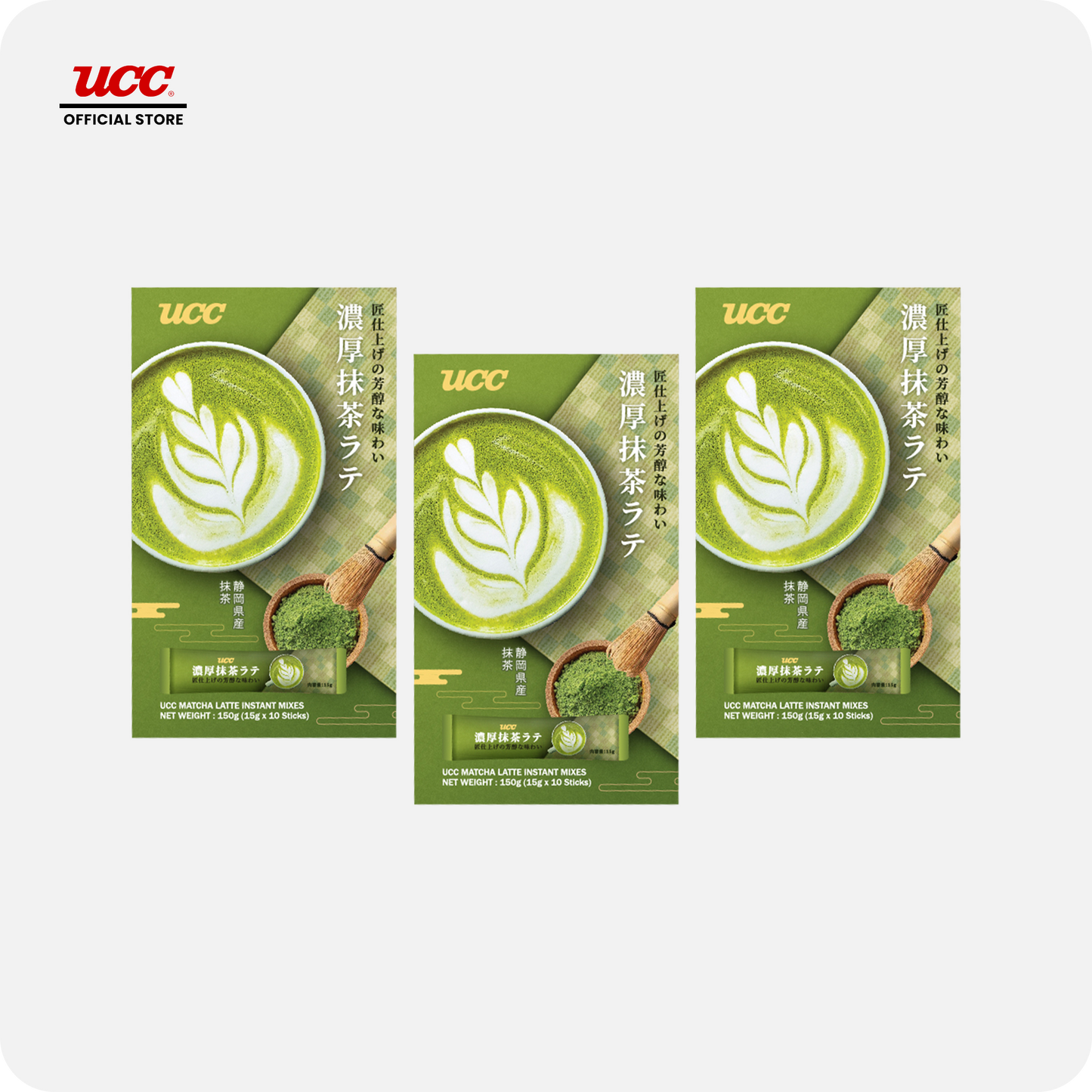 UCC Matcha Latte Instant Mixes 150g Buy 2, Get 1 at 30% (Bundle of 3)