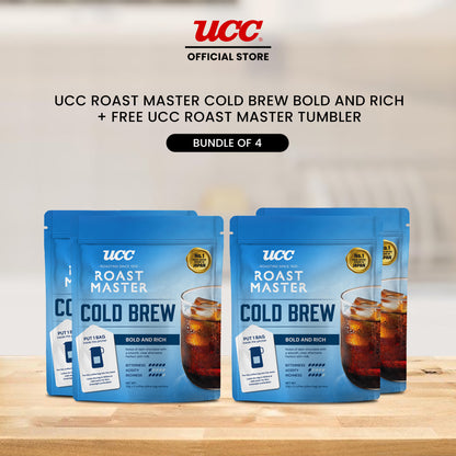 UCC Roast Master Cold Brew Bold and Rich 35g (Bundle of 4) with Free Roast Master Tumbler