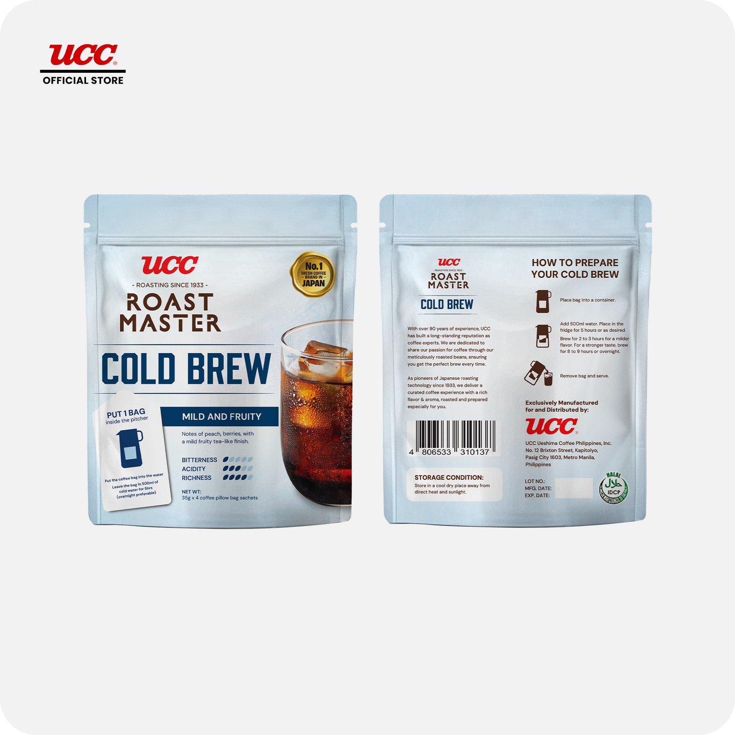 UCC Roast Master Cold Brew Mild and Fruity 35g (Bundle of 3)