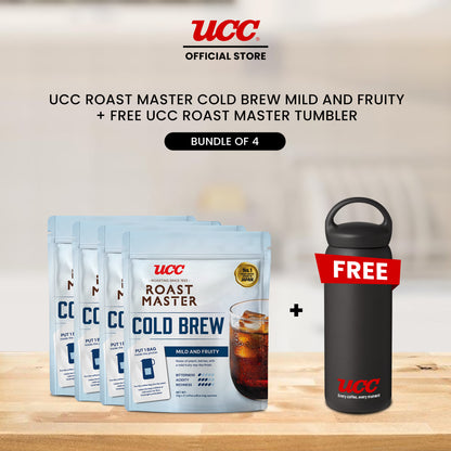 UCC Roast Master Cold Brew Mild and Fruity 35g (Bundle of 4) with Free Roast Master Tumbler