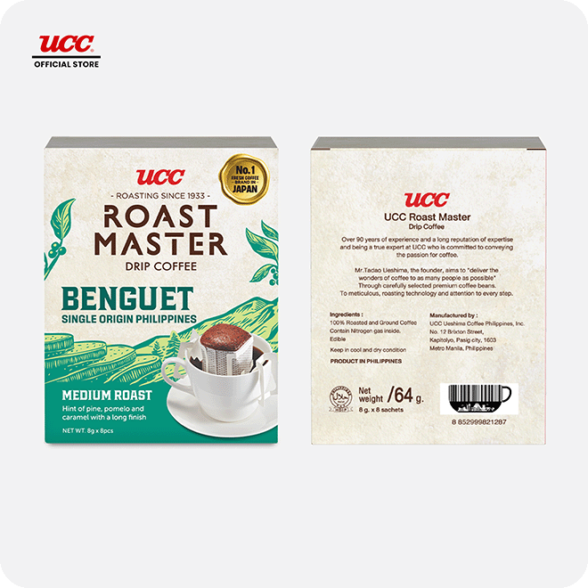 UCC Roast Master Single Origin Drip Coffee Benguet 8g (Bundle of 3)