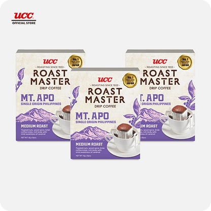UCC Roast Master Single Origin Drip Coffee Mt. Apo 8g (Bundle of 3)