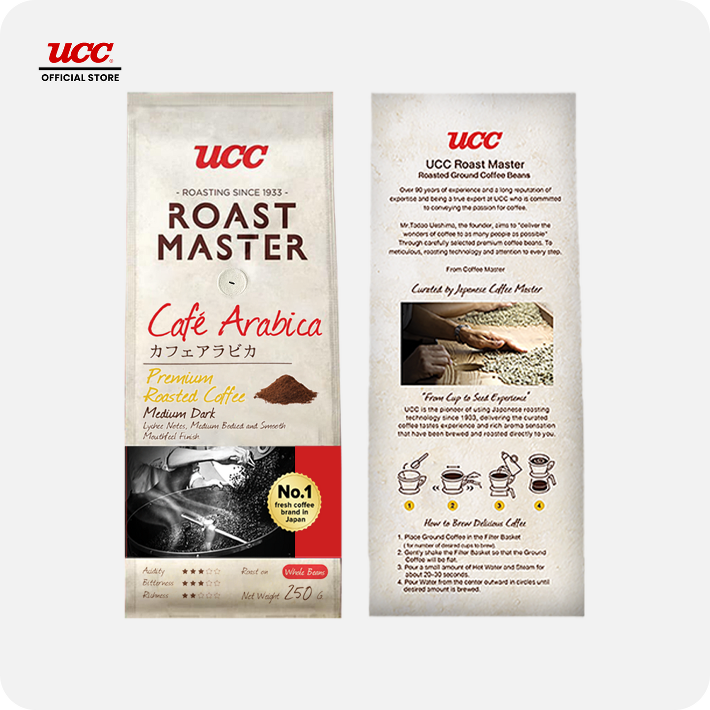 UCC Roast Master Café Arabica Ground Coffee 250g