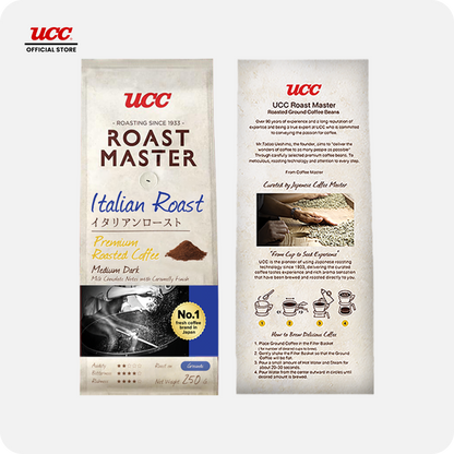 UCC Roast Master Italian Roast Ground Coffee 250g