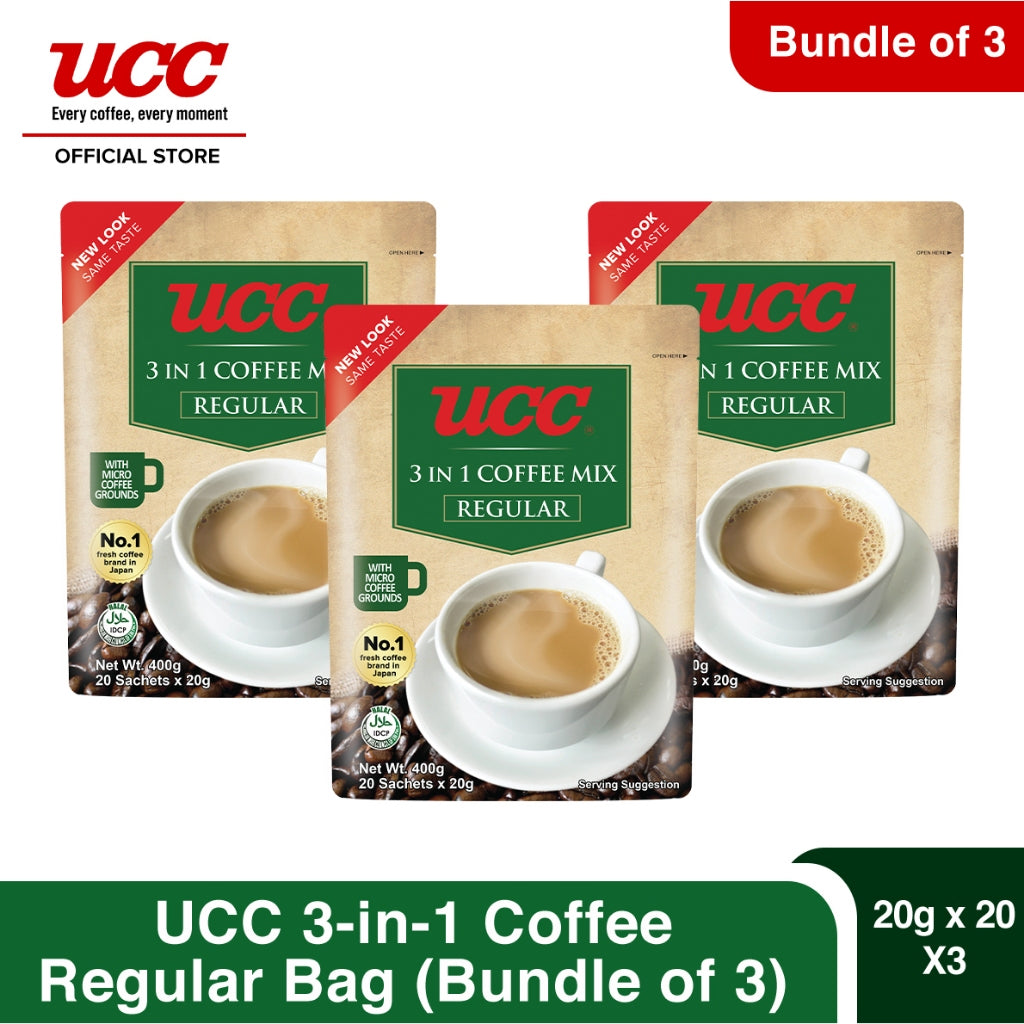 UCC 3-in-1 Coffee Regular Bag 20g x 20 (Bundle of 3)