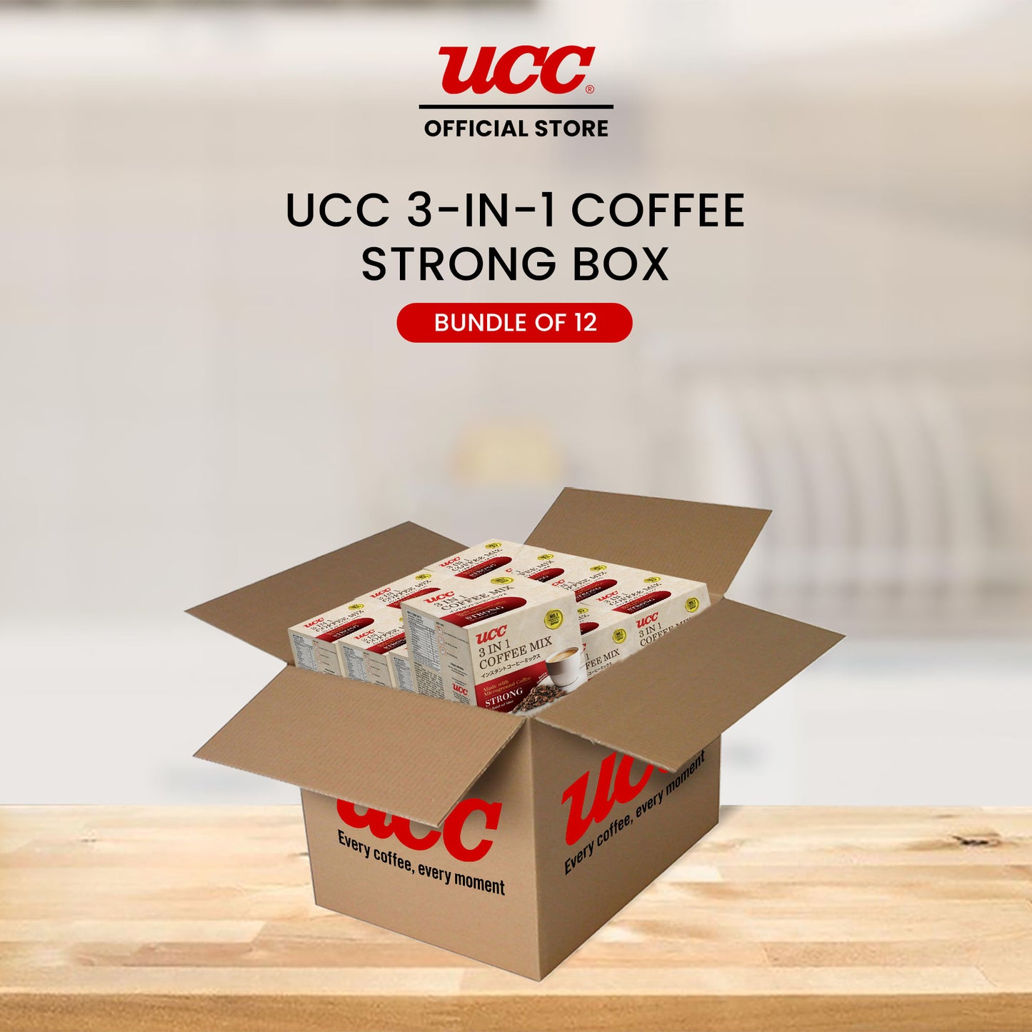 UCC 3-in-1 Coffee Strong Box 20g x 10 x 12 (Bundle of 12)