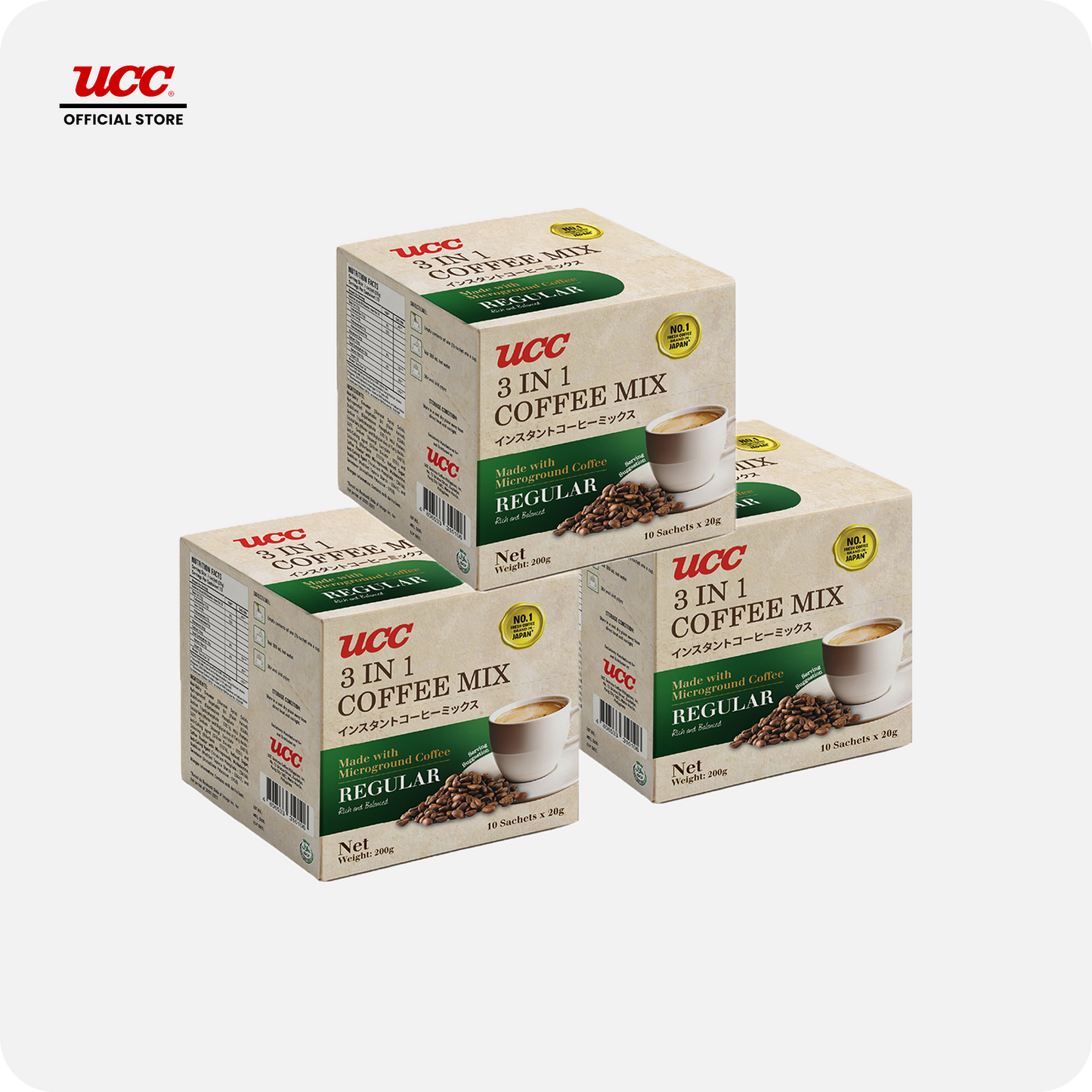 UCC 3-in-1 Coffee Regular Box 20g x 10 x 3 (Bundle of 3)