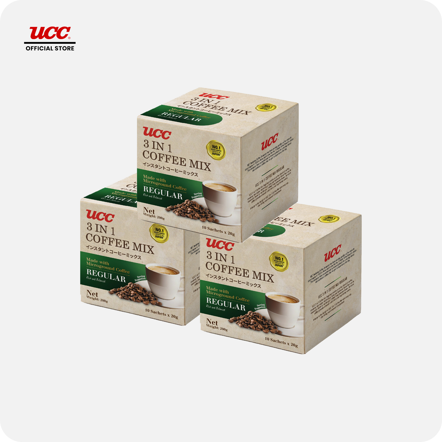 UCC 3-in-1 Coffee Regular Box 20g x 10 x 3 (Bundle of 3)