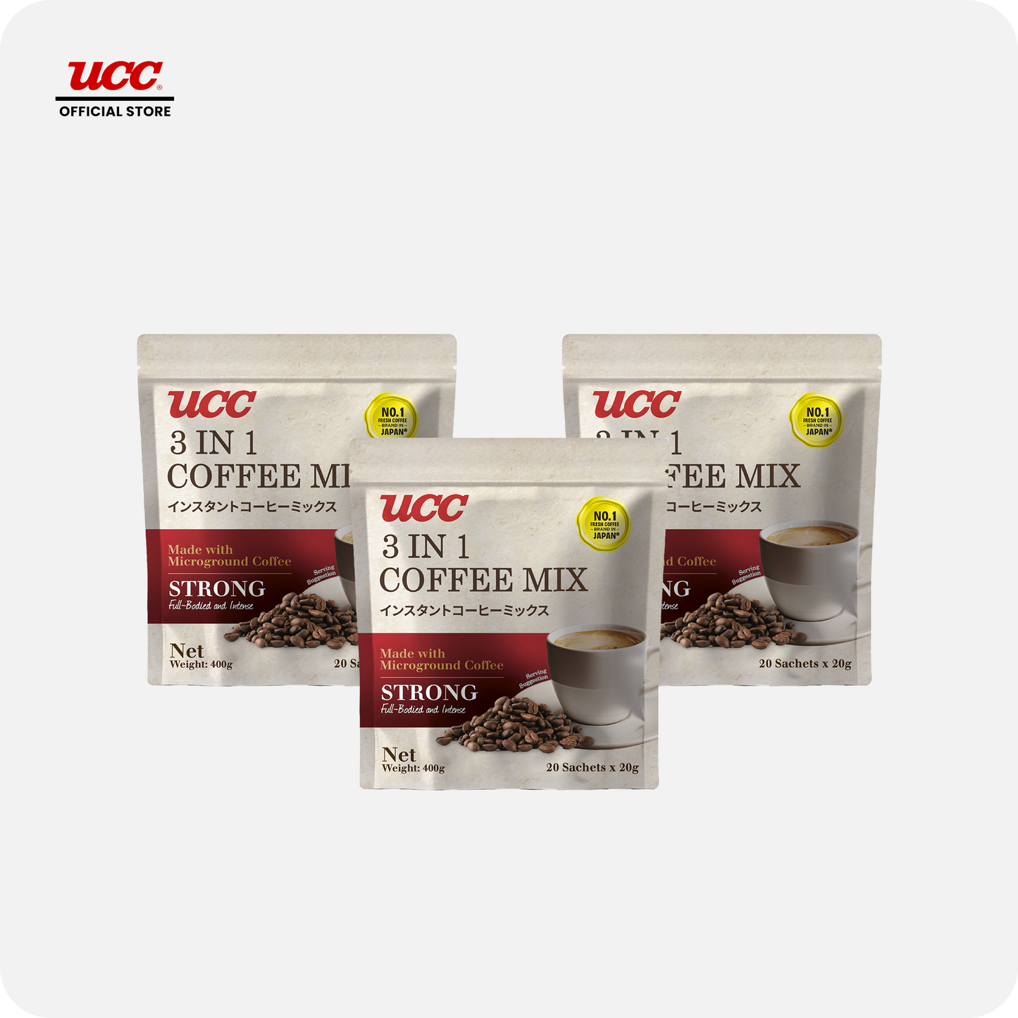 UCC 3-in-1 Coffee Strong Bag 20g x 20 (Bundle of 3)