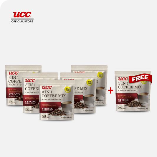 UCC 3-in-1 Coffee Strong Bag 20g x 20 (Bundle of 5) Plus 1 FREE