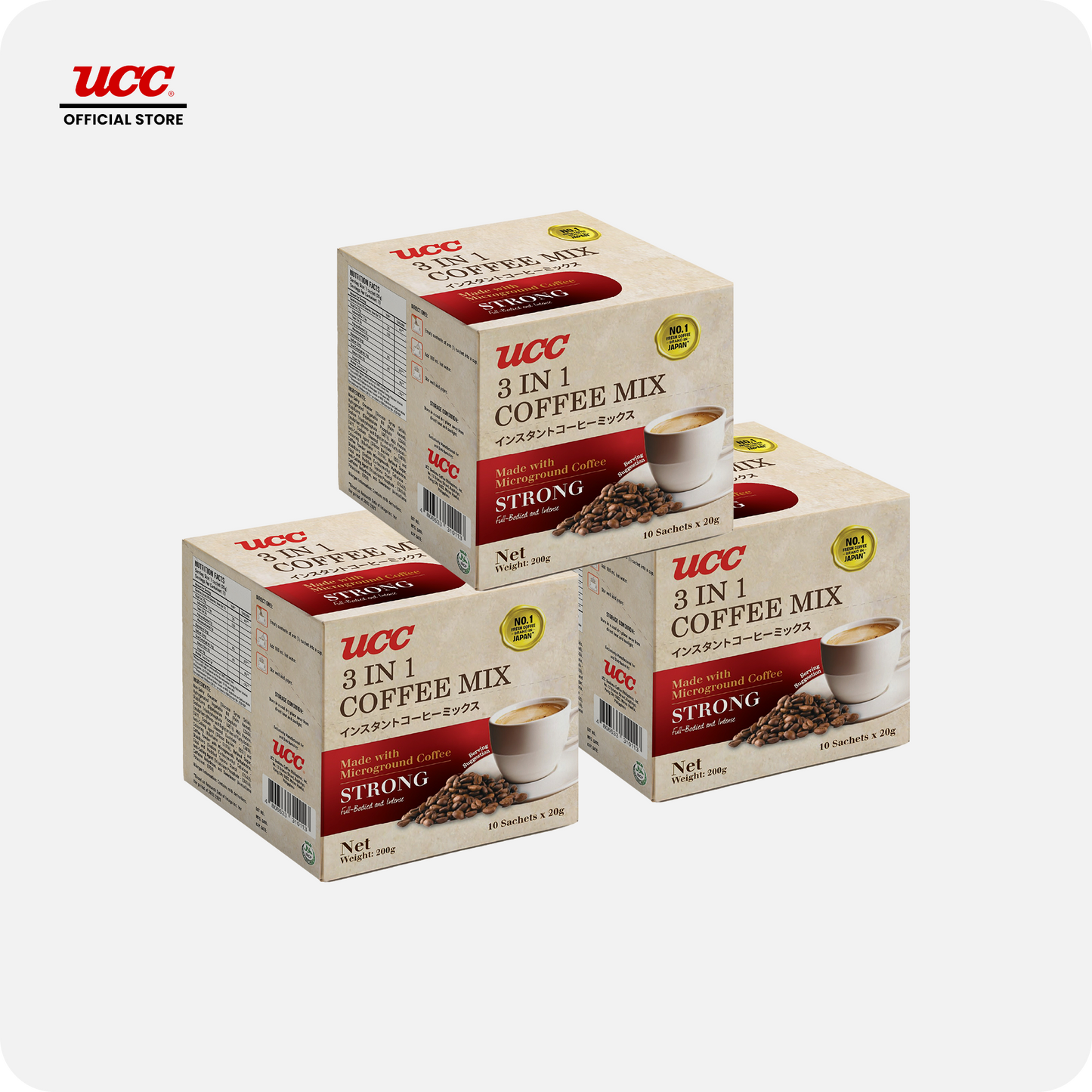 UCC 3-in-1 Coffee Strong Box 20g x 10 x 3 (Bundle of 3)