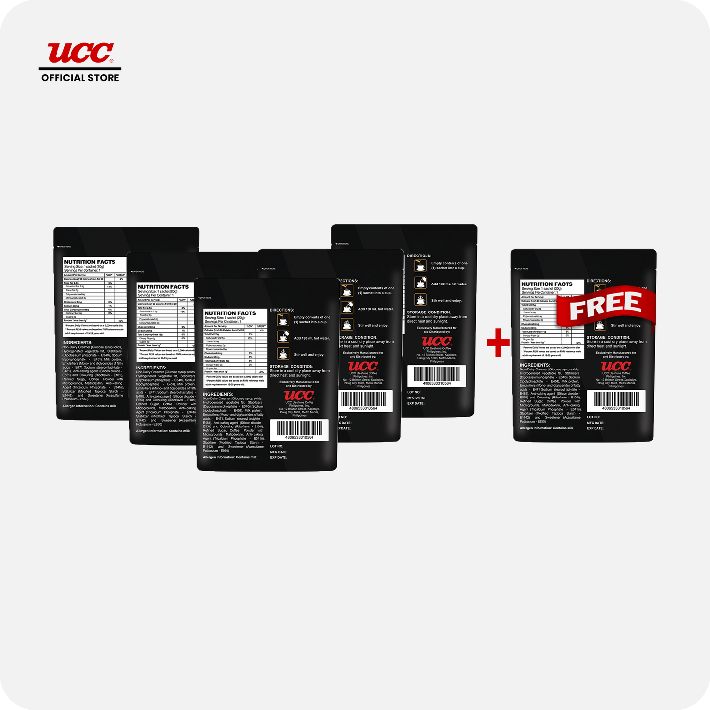 UCC 3-in-1 Sumiyaki Bag Bundle of 5 Plus 1 Free