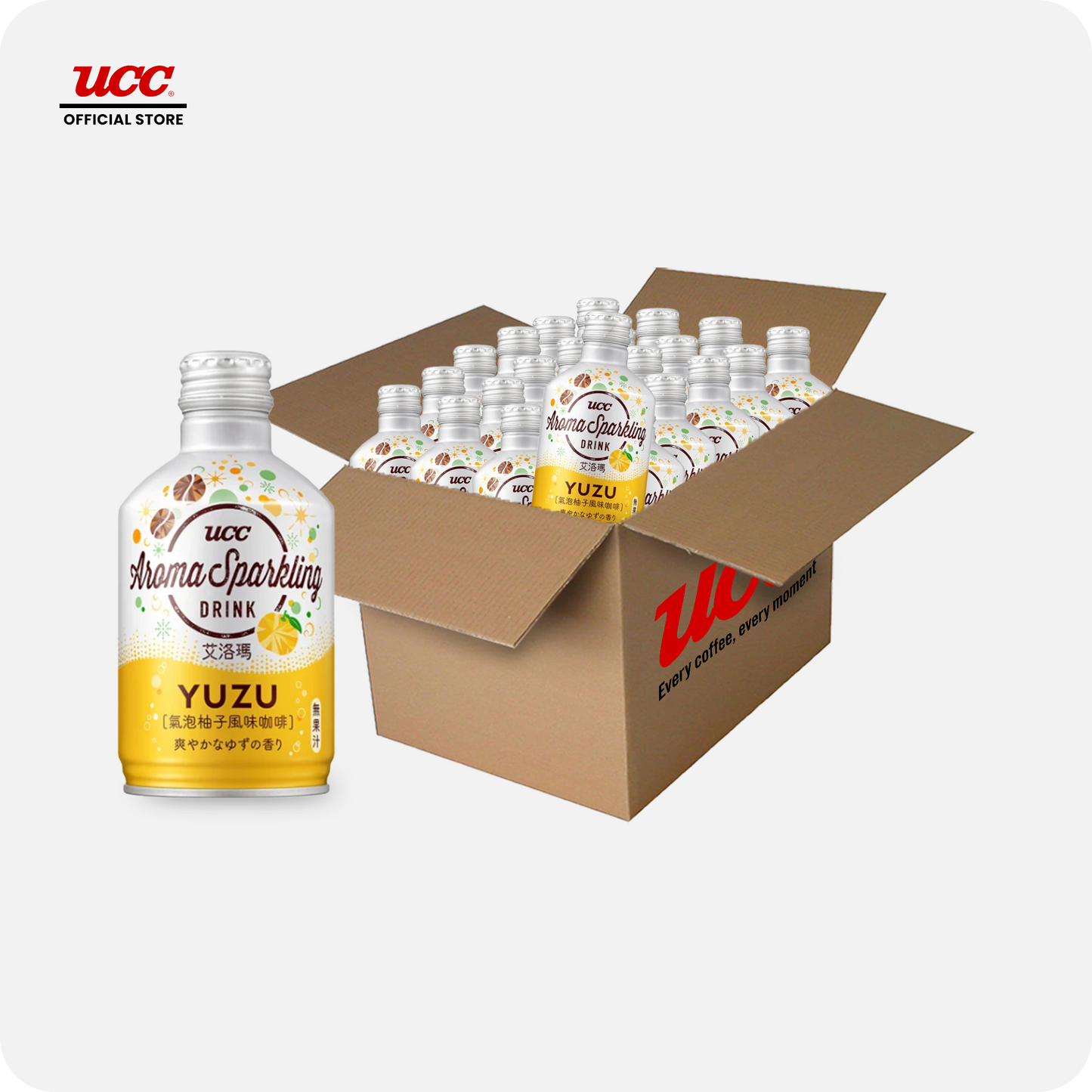 UCC Aroma Sparkling Yuzu Coffee 290ml (Bundle of 24)