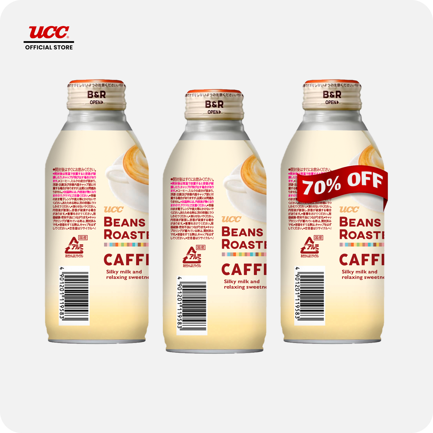 UCC Beans and Roasters Caffe Latte 375ml Buy 2, Get 1 at 70% OFF