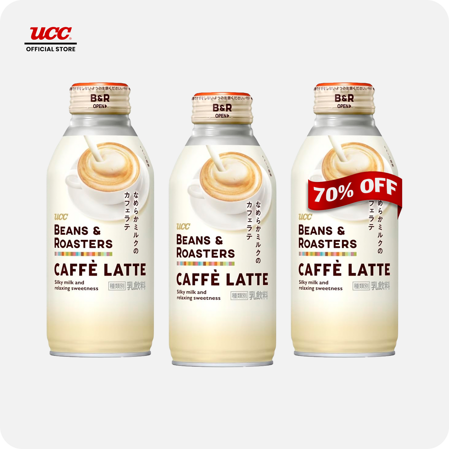 UCC Beans and Roasters Caffe Latte 375ml Buy 2, Get 1 at 70% OFF