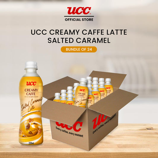 UCC Creamy Caffe Latte Salted Caramel PET 330ml (Bundle of 24)