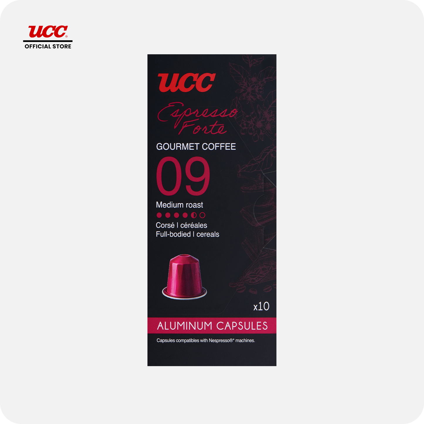 UCC Gourmet Coffee Capsule Espresso Forte No. 09 Compatible with Nespresso