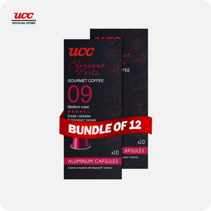 UCC Gourmet Coffee Capsule Espresso No. 09 (Bundle of 12) with Free Cino Machine