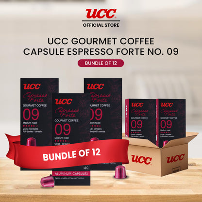 UCC Gourmet Coffee Capsule Espresso No. 09 (Bundle of 12) with Free Cino Machine