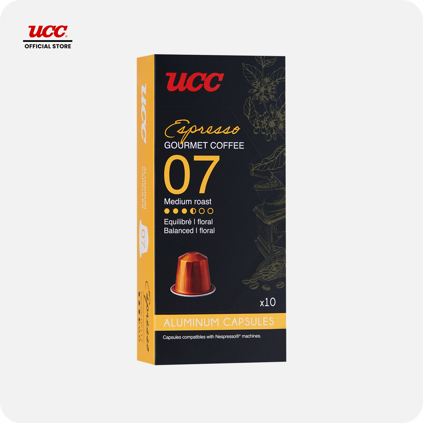 UCC Gourmet Coffee Capsule Espresso No. 07 Compatible with Nespresso
