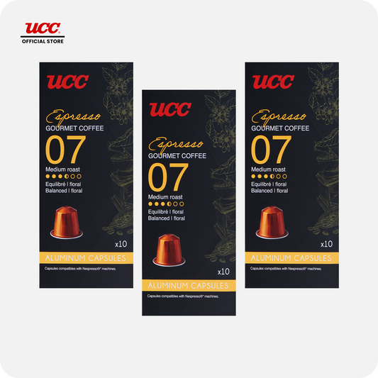 UCC Gourmet Coffee Capsule Espresso No. 07 (Bundle of 3) Compatible with Nespresso