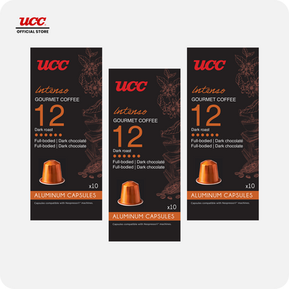 UCC Gourmet Coffee Capsule Intenso No. 12 (Bundle of 3) Compatible with Nespresso