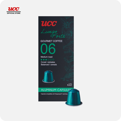 UCC Gourmet Coffee Capsule Lungo Forte No. 06 (Bundle of 3) Compatible with Nespresso