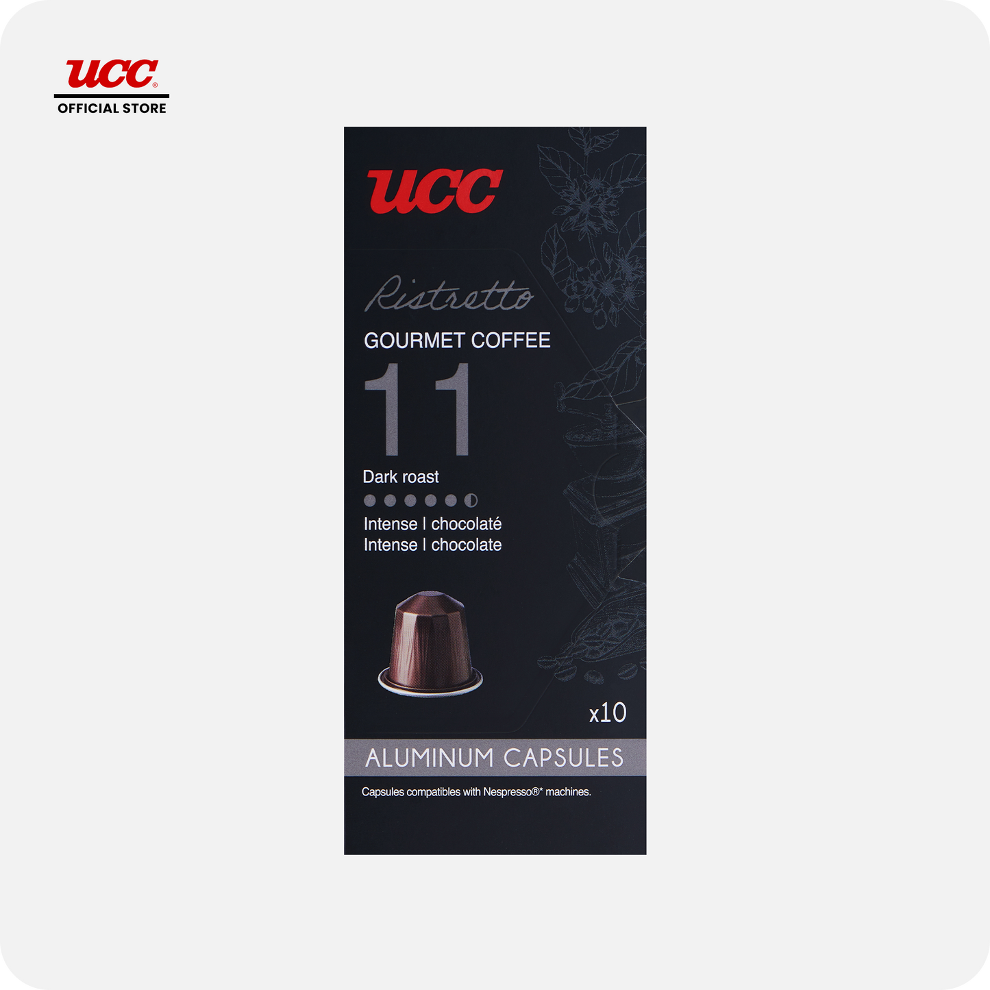 UCC Gourmet Coffee Capsule Ristretto No. 11 Compatible with Nespresso