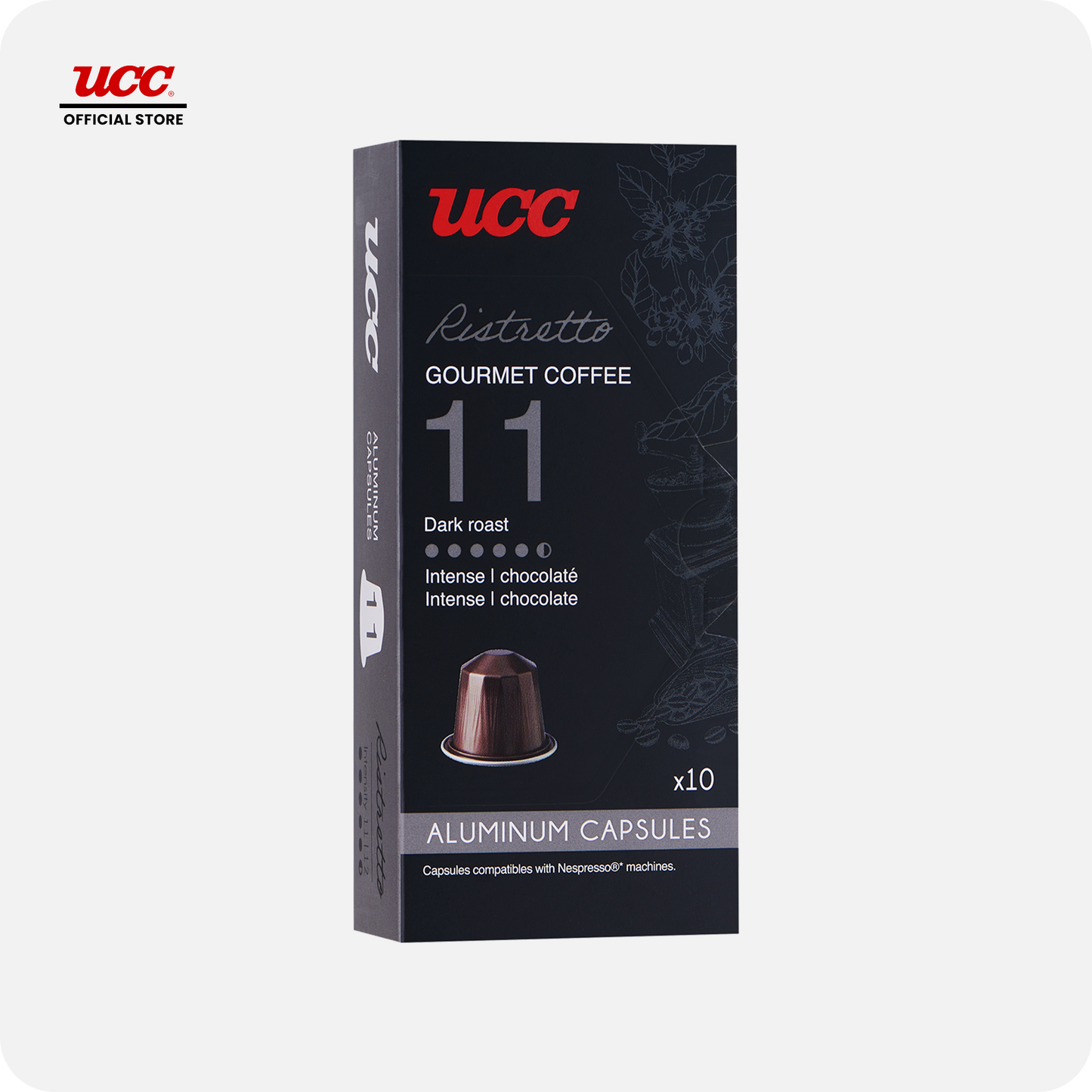 UCC Gourmet Coffee Capsule Ristretto No. 11 Compatible with Nespresso