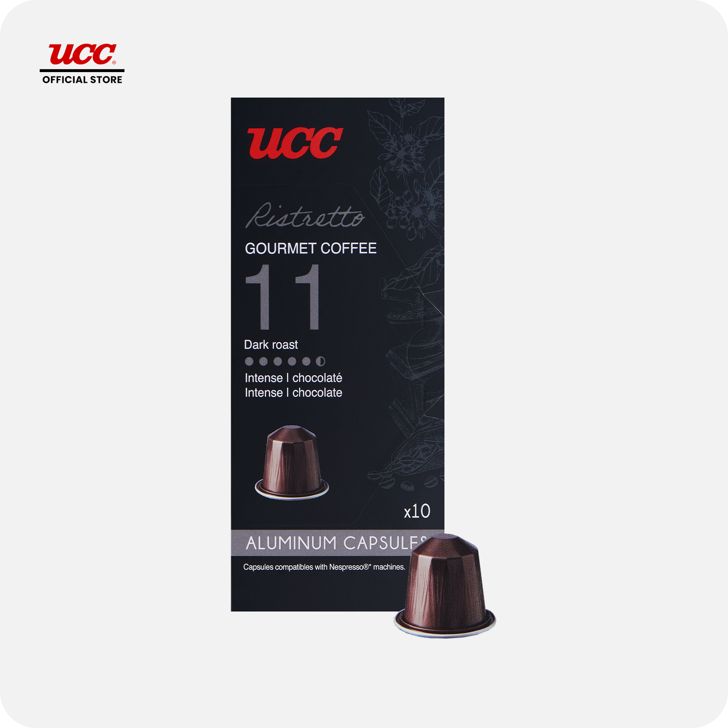 UCC Gourmet Coffee Capsule Ristretto No. 11 Compatible with Nespresso