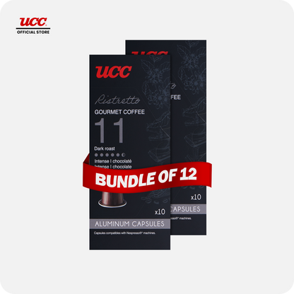 UCC Gourmet Coffee Capsule Ristretto No. 11 (Bundle of 12) with Free Cino Machine