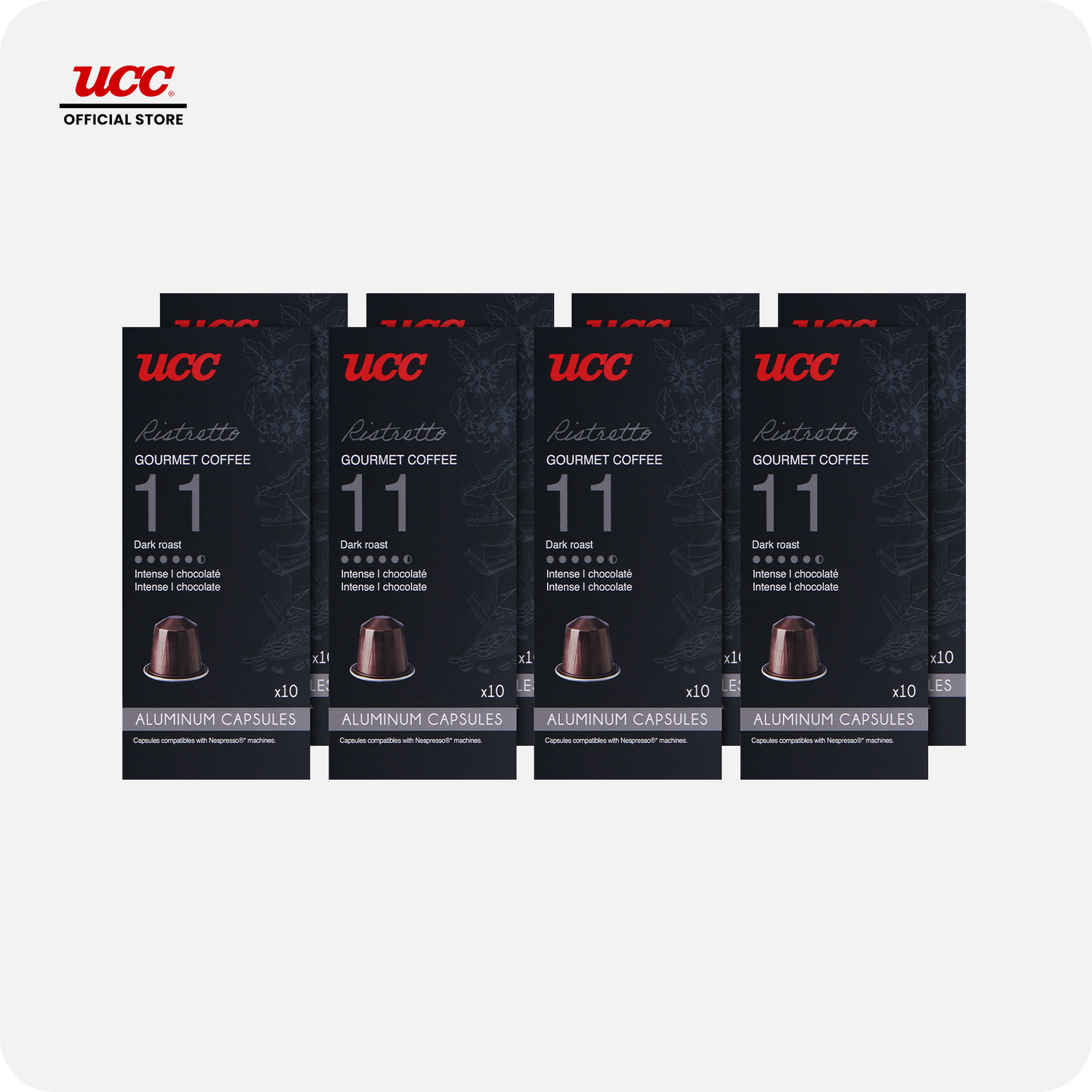 UCC Gourmet Coffee Capsule Ristretto No. 11  - Buy 6, Get 2 FREE (Bundle of 8)