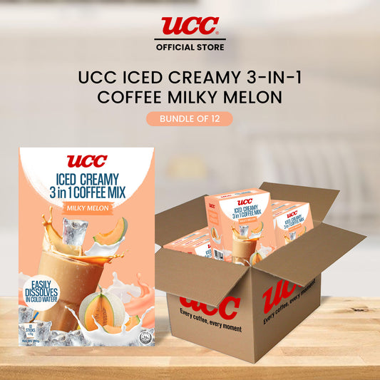 UCC Iced Creamy Fruity Milky Melon 3-in-1 Coffee Mix (Bundle of 12)