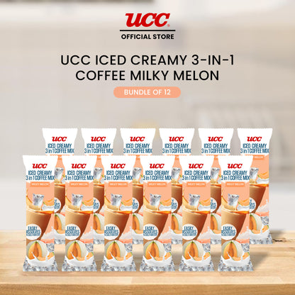 UCC Iced Creamy Fruity Milky Melon 3-in-1 Coffee Mix (Bundle of 12)