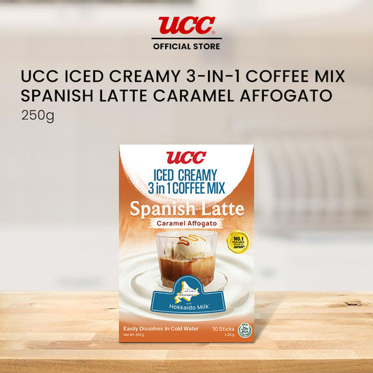 UCC Iced Creamy  3-in-1 Coffee Mix Spanish Latte Caramel Affogato