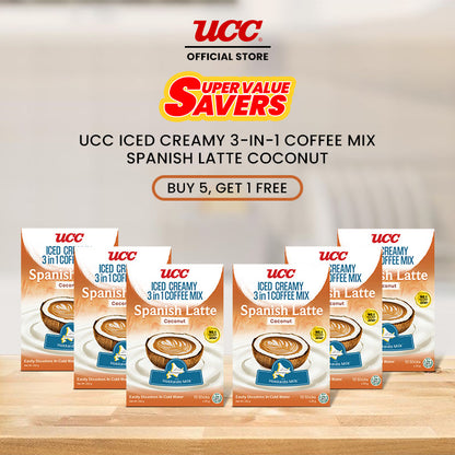 UCC Iced Creamy  3-in-1 Coffee Mix Spanish Latte Coconut Buy 5 Get 1 Free (Bundle of 6)