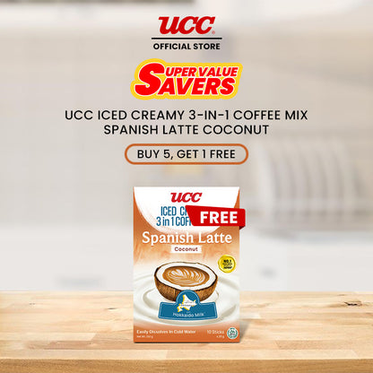 UCC Iced Creamy  3-in-1 Coffee Mix Spanish Latte Coconut Buy 5 Get 1 Free (Bundle of 6)