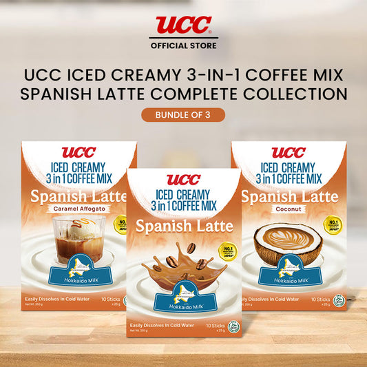 UCC Iced Creamy 3-in-1 Coffee Mix Spanish Latte Complete Collection