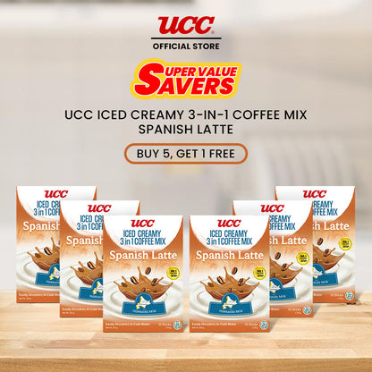 UCC Iced Creamy  3-in-1 Coffee Mix Spanish Latte Buy 5 Get 1 Free (Bundle of 6)