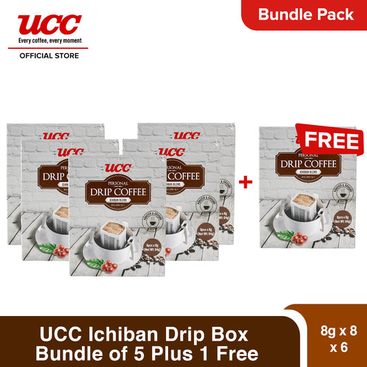 UCC Drip Coffee Ichiban Blend Box Bundle of 5 Plus 1 Free
