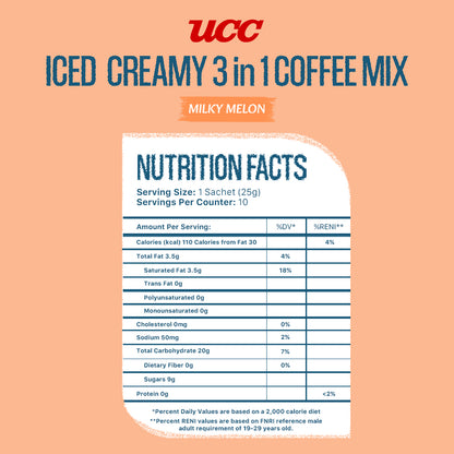 UCC Iced Creamy Fruity Milky Melon 3-in-1 Coffee Mix (Bundle of 12)