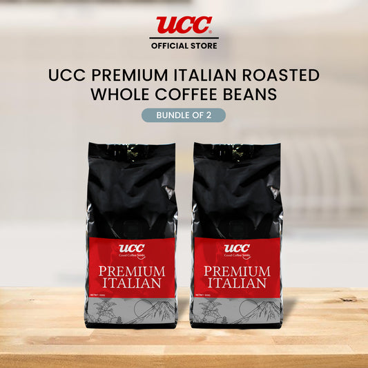 UCC Premium Italian Roasted Whole Coffee Beans 500g (Bundle of 2)