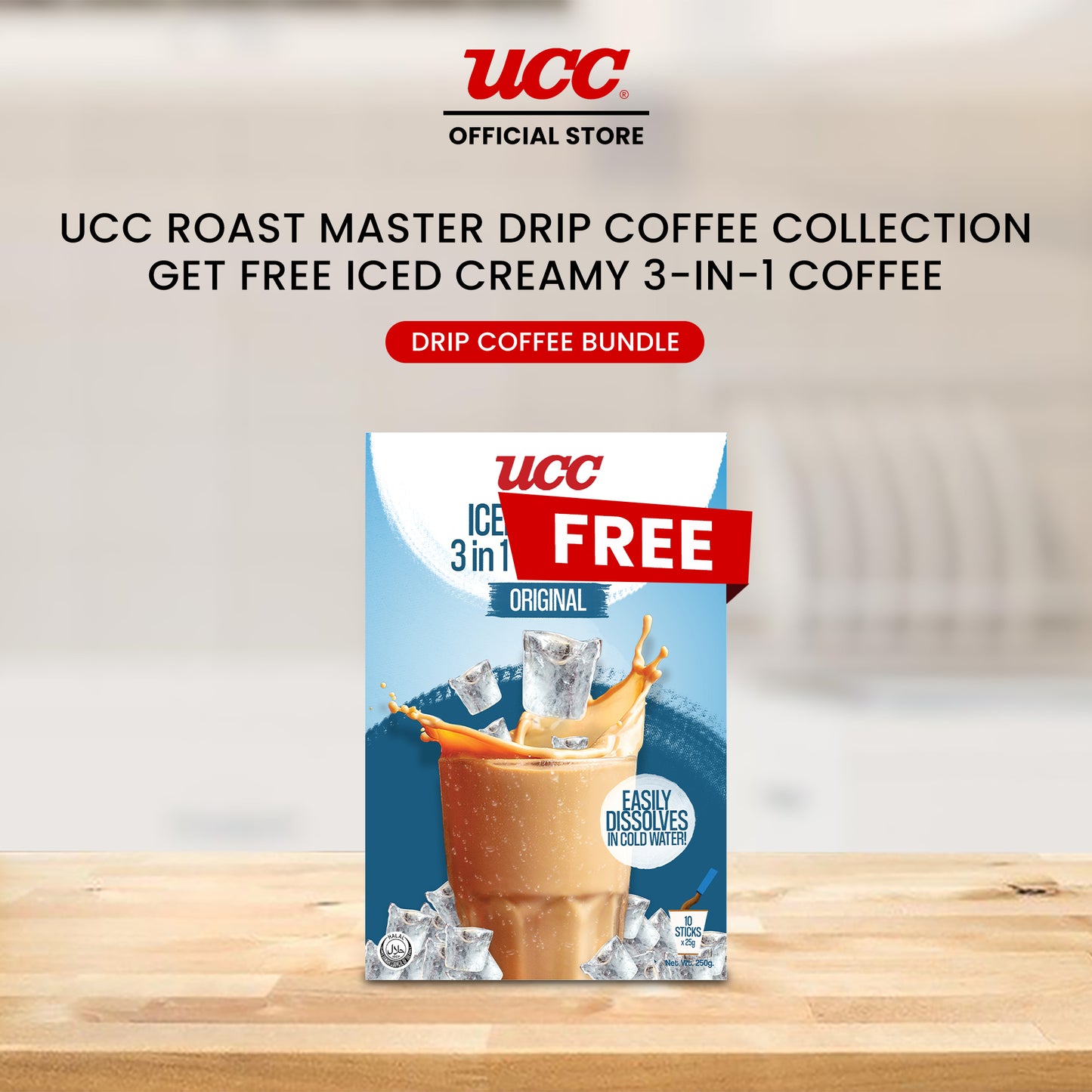 UCC Roast Master Drip Coffee Collection with Free Iced Creamy 3-in-1 Coffee Mix