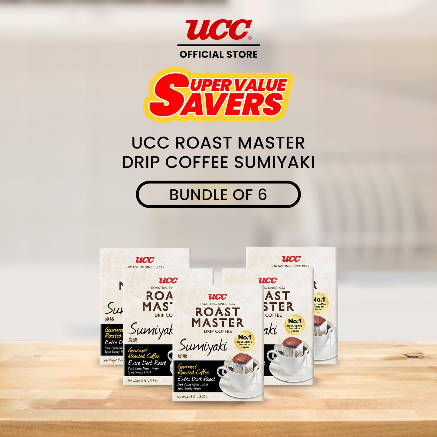 UCC Roast Master Drip Coffee Sumiyaki 8g Buy 5, Get 1 FREE